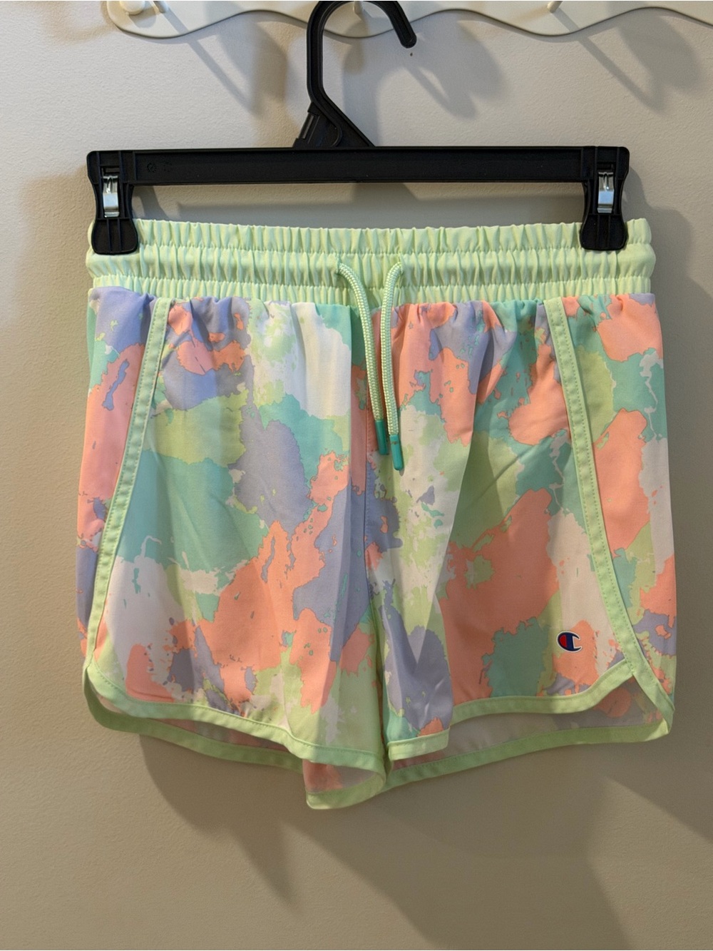 Girls Pastel Tie-Dye Running Shorts - Mint/Peach/Lavender